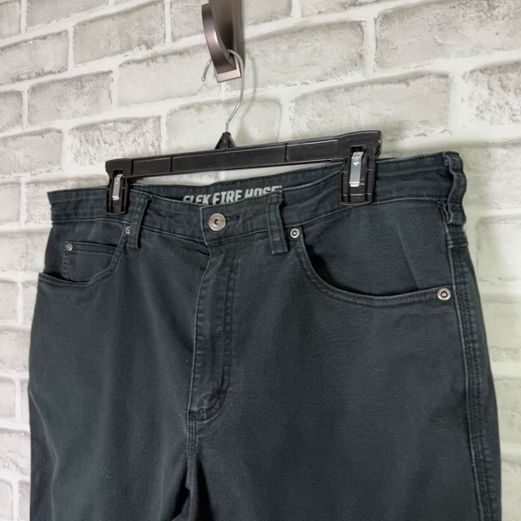 Duluth Trading Flex Fire Hose Black Denim Straight Leg Denim Jeans Mens 36 x 34 - Picture 2 of 10